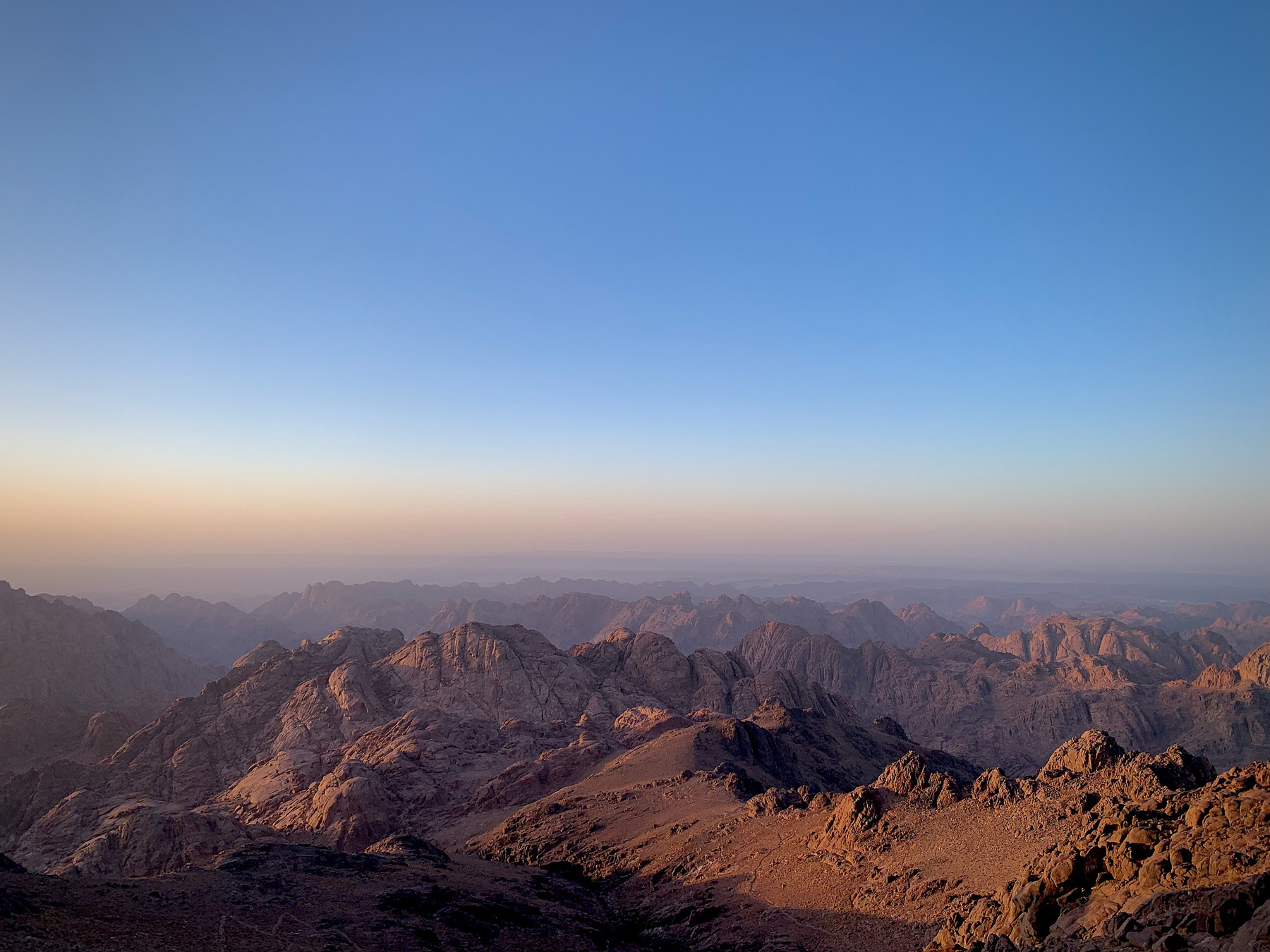 The evening light and the mountains